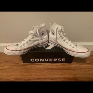 White Converse High Tops with box